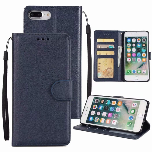 【CSmart】 Magnetic Card Slot Leather Folio Wallet Flip Case Cover for iPhone 7 Plus / 8 Plus, Navy