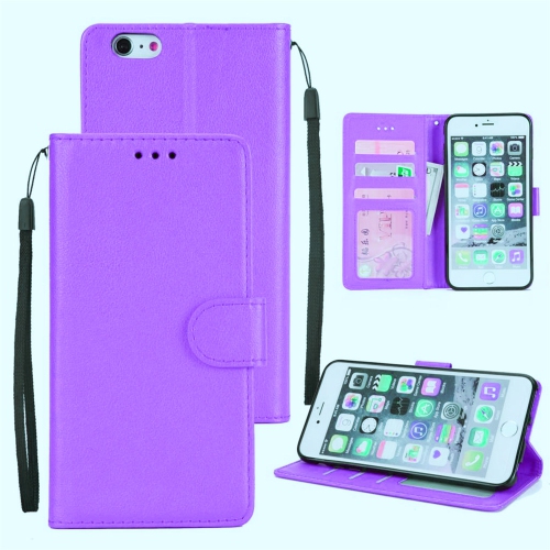【CSmart】 Magnetic Card Slot Leather Folio Wallet Flip Case Cover for iPhone 6 Plus / 6s Plus, Purple