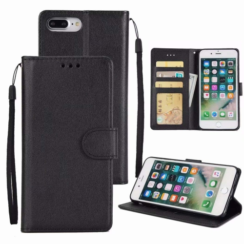 【CSmart】 Fente pour carte magnétique Étui Coque portefeuille en cuir Folio Housse pour iPhone 7 & 8, Le noir