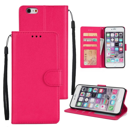 CSMART  [Cs] Iphone 7 / 8 Case, Magnetic Leather Folio Wallet Flip Case Cover With Card Slot, Hot In Pink