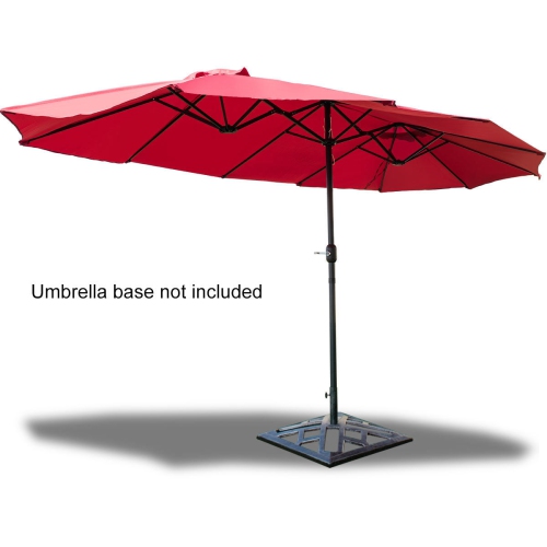 Gymax Outdoor Patio Umbrella 15' Market Umbrella Double-Sided with Crank