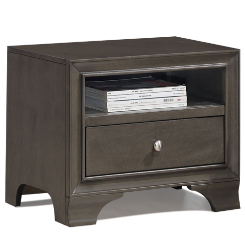 Gymax Vintage Nightstand Solid Wood Sofa Side End Table W Usb Port Drawer Grey Best Buy Canada