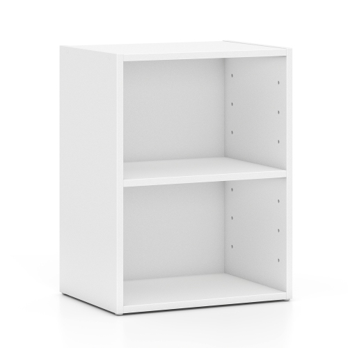 Gymax 2-Cube Bookcase Cube Storage Organizer w/ Adjustable White