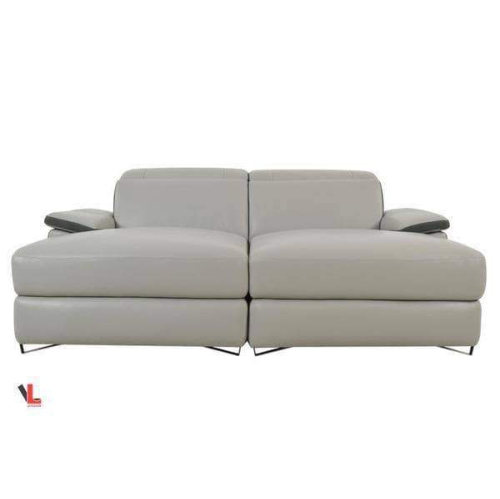 Levoluxe Aura Top Grain Grey Leather, Leather Sofa With Chaise Canada