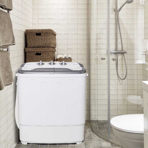 Gymax Compact Mini Twin Tub 8lbs Washing Machine Washer Spinner