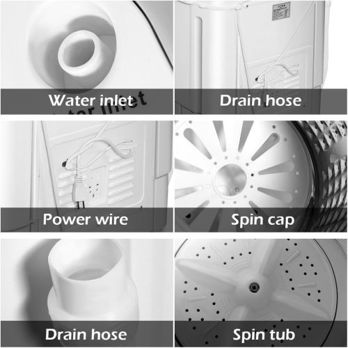 Gymax Compact Mini Twin Tub 8lbs Washing Machine Washer Spinner