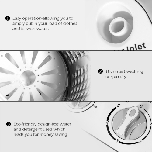 Gymax Compact Mini Twin Tub 8lbs Washing Machine Washer Spinner