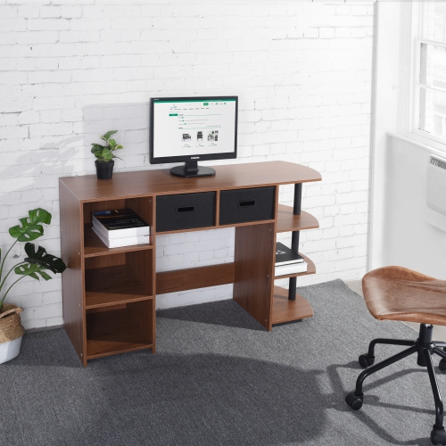 Computer Desk Modern L-Shaped Desk Corner Computer Desk PC Latop Study Table Workstation Wood Gaming Desk Oak