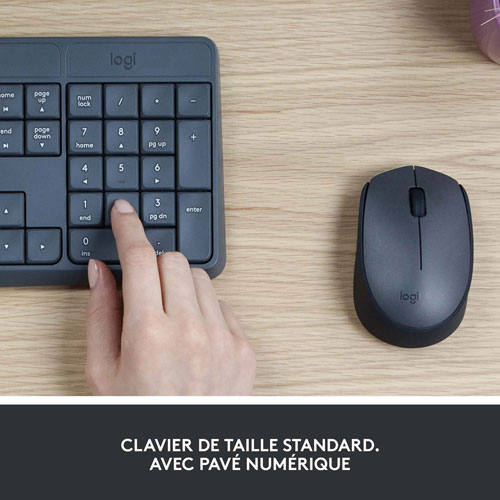 Lot avec clavier et souris optique sans fil MK235 de Logitech - Français