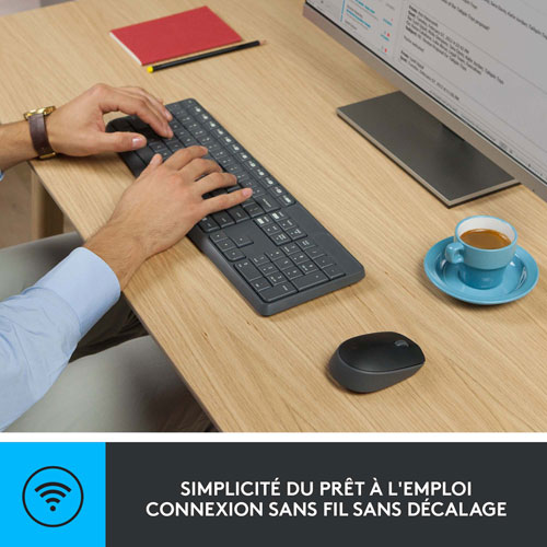 Lot avec clavier et souris optique sans fil MK235 de Logitech - Français