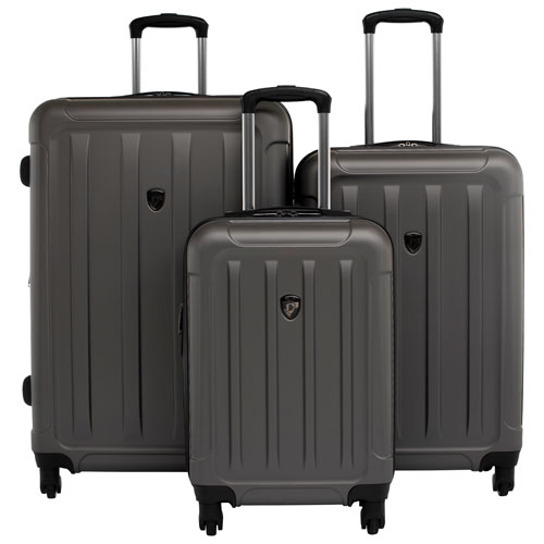 HEYS Frontier 3-Piece Hard Side Expandable Luggage Set - Pewter
