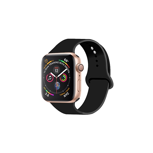 UOLO  Watchband for Apple Watch, Silicone Replacement Band Strap for Apple Watch Ultra, Series 8 7 6 5 4 3 2 1 Se, 42/44/45MM - Sport In Black