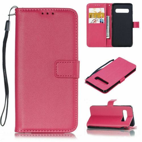 [CS] Samsung Galaxy S10 Case, Magnetic Leather Folio Wallet Flip Case Cover with Card Slot, Hot Pink