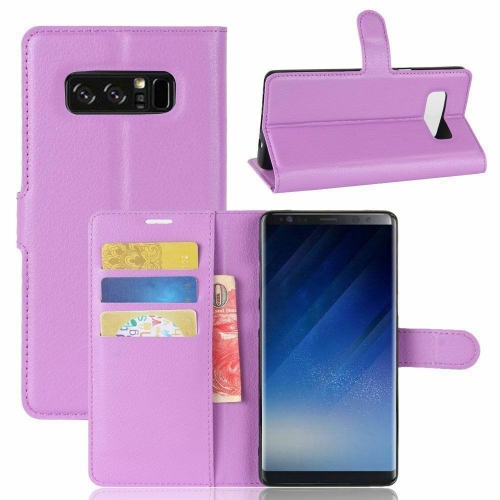 [CS] Samsung Galaxy Note 8 Case, Magnetic Leather Folio Wallet Flip Case Cover with Card Slot, Purple