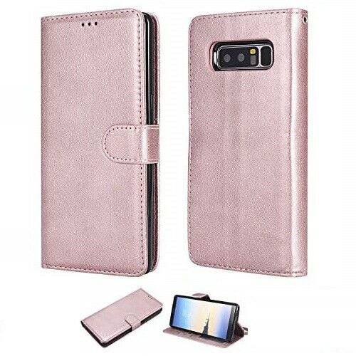 [CS] Samsung Galaxy Note 8 Case, Magnetic Leather Folio Wallet Flip Case Cover with Card Slot, Rose Gold