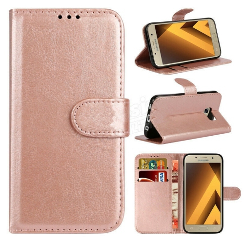 [CS] Samsung Galaxy A5 2017 Case, Magnetic Leather Folio Wallet Flip Case Cover with Card Slot, Rose Gold