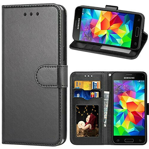 【CSmart】 Magnetic Card Slot Leather Folio Wallet Flip Case Cover for Samsung Galaxy S5, Black