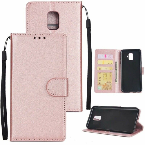 [CS] Samsung Galaxy J3 2018 Case, Magnetic Leather Folio Wallet Flip Case Cover with Card Slot, Rose Gold