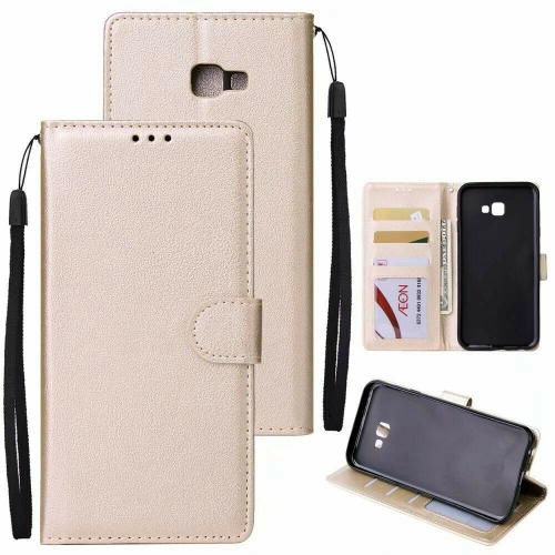 [CS] Samsung Galaxy J3 Prime / Galaxy J3 2017 Case, Magnetic Leather Folio Wallet Flip Case Cover with Card Slot, Gold