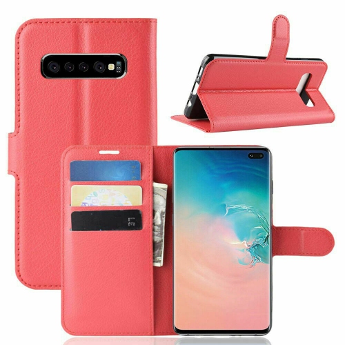 [CS] Samsung Galaxy S10e Lite Case, Magnetic Leather Folio Wallet Flip Case Cover with Card Slot, Red