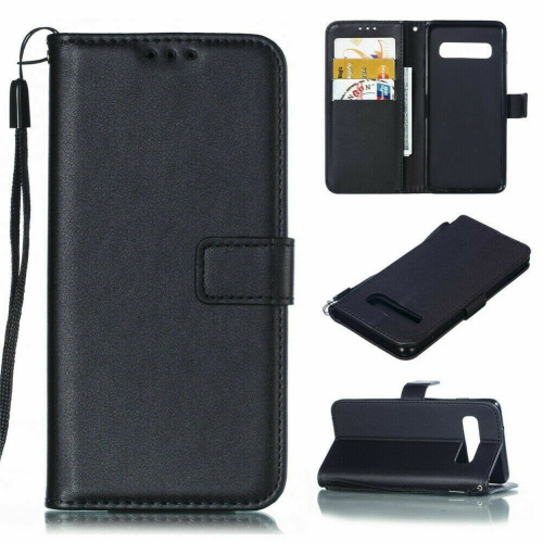 [CS] Samsung Galaxy S10 Case, Magnetic Leather Folio Wallet Flip Case Cover with Card Slot, Black