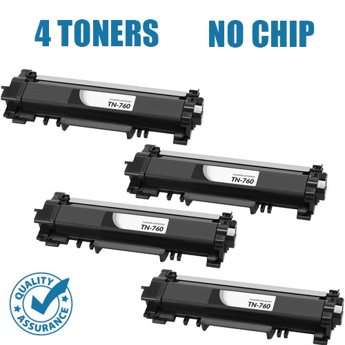 Printer Pro™ 4 Pack BrotherTN760/TN-760/TN730 Black Toner Cartridge-Brother Printer MFC-L2710/L2730/HL-L2390/L2370