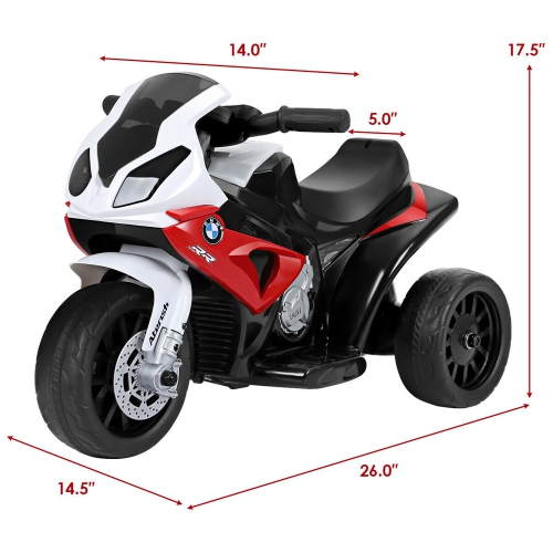 Costway Kids Ride On Motorcycle BMW Licensed 6V Electric 3 Wheels Bicycle w/ Music&Light