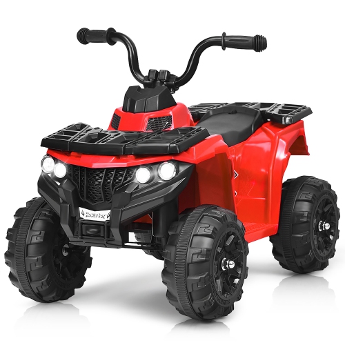 COSTWAY  6V Battery Powered Kids Ride On Atv 4-Wheeler Quad W/ Mp3 & Led Headlight