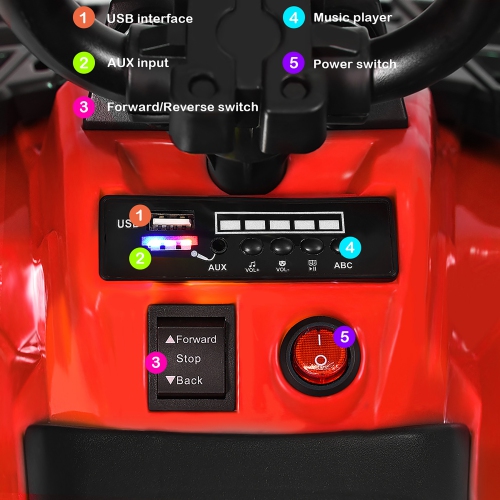 Costway 6V Battery Powered Kids Ride On ATV 4-Wheeler Quad w/ MP3 & LED Headlight