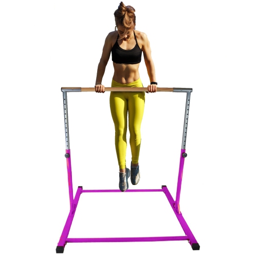 ProKidFit Horizontal Kip Bar Expandable Gymnastics Training Playground Bar Purple Adjustable 3 to 5 FT