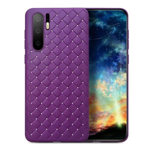 PANDACO Violet Leather Cross-Weave Case for Huawei P30 Pro