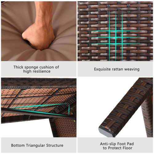 Salon de jardin 3 pièces en rotin Costway