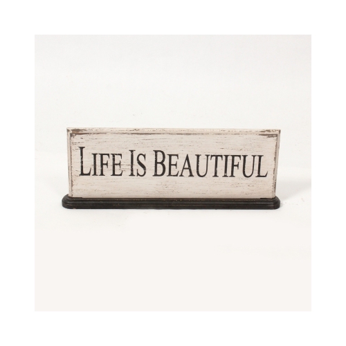 Life Is Beautiful Wooden Table Decor