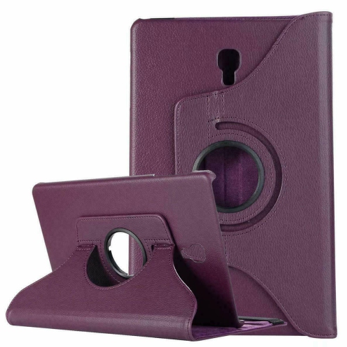 【CSmart】 360 Rotating Leather Tablet Case Smart Stand Cover for Samsung Tab A 8.0" 2018 2019 T387, Purple