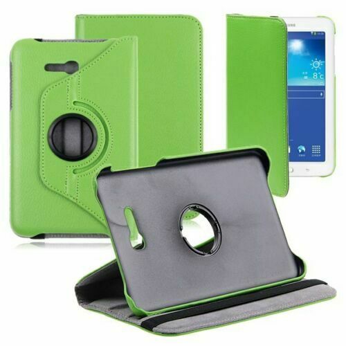 【CSmart】 Rotation à 360 degrés PU Cuir Étui Coque pour tablette Couverture de cas intelligente pour Samsung Tab E Lite 7.0" T110 T113 T115, Vert