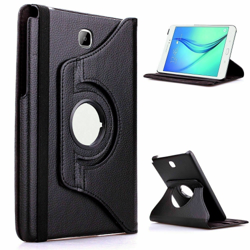 【CSmart】 360 Rotating Leather Tablet Case Smart Stand Cover for Samsung Tab A 8.0" 2015 T350 T355, Black
