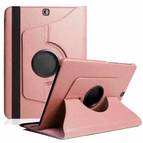 【CSmart】 360 Rotating Leather Tablet Case Smart Stand Cover for Samsung Tab A 8.0" 2015 T350 T355, Rose Gold