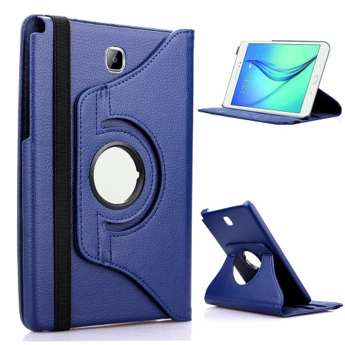 【CSmart】 Rotation à 360 degrés PU Cuir Étui Coque pour tablette Couverture de cas intelligente pour Samsung Tab A 8.0" 2015 T350 T355, Marine