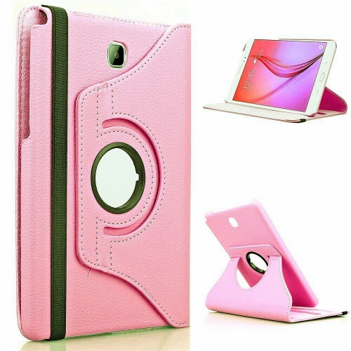 【CSmart】 360 Rotating Leather Tablet Case Smart Stand Cover for Samsung Tab A 8.0" 2015 T350 T355, Light Pink