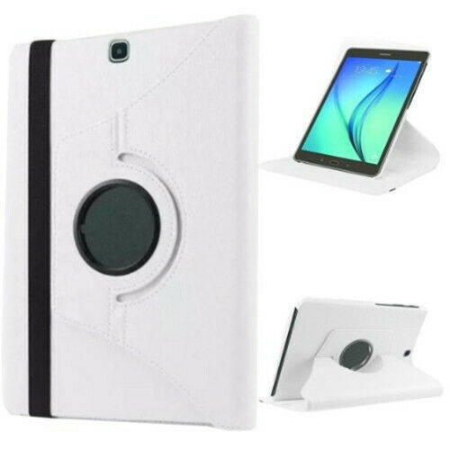 【CSmart】 360 Rotating Leather Tablet Case Smart Stand Cover for Samsung Tab A 8.0" 2015 T350 T355, White