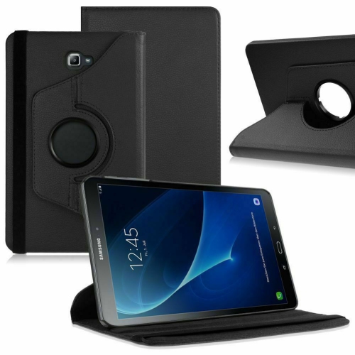 【CSmart】 360 Rotating Leather Tablet Case Smart Stand Cover for Samsung Tab A 10.1" T580 T585, Black