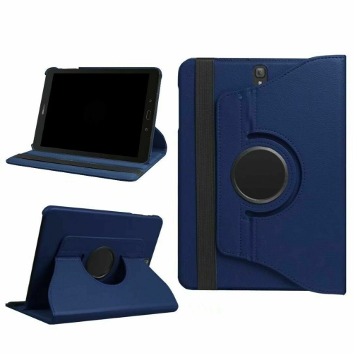 【CSmart】 360 Rotating Leather Tablet Case Smart Stand Cover for Samsung Tab S3 9.7" T820 T825, Navy