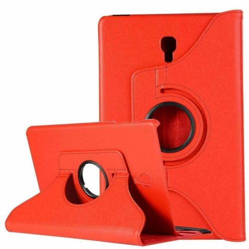 【CSmart】 360 Rotating Leather Tablet Case Smart Stand Cover for Samsung Tab A 10.5" 2018 T590 T595, Red