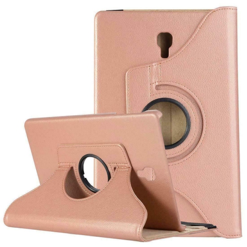 【CSmart】 360 Rotating Leather Tablet Case Smart Stand Cover for Samsung Tab A 10.5" 2018 T590 T595, Rose Gold