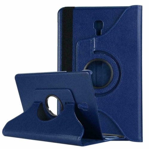 【CSmart】 360 Rotating Leather Tablet Case Smart Stand Cover for Samsung Tab A 10.5" 2018 T590 T595, Navy