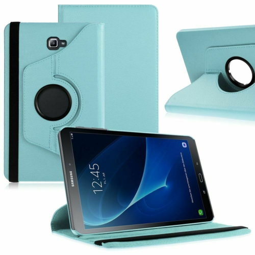 【CSmart】 Rotation à 360 degrés PU Cuir Étui Coque pour tablette Couverture de cas intelligente pour Samsung Tab A 10.1" T580 T585, bleu clair