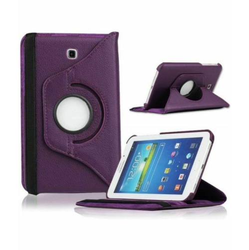 【CSmart】 360 Rotating Leather Tablet Case Smart Stand Cover for Samsung Tab 4 7.0" T230 T235, Purple