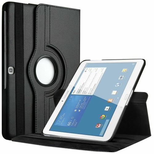 【CSmart】 Rotation à 360 degrés PU Cuir Étui Coque pour tablette Couverture de cas intelligente pour Samsung Tab 4 10.1" T530 T531 T535, Noir