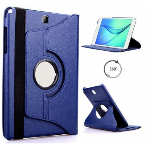 CSMART  【】 360 Rotating Leather Tablet Case Smart Stand Cover for Samsung Tab S2 8.0" T710 T715 In Black