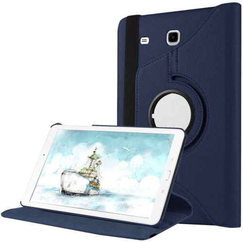 Siège intelligent en cuir pivotant pour tablette 360 de 9.6 po T560 T561 T565 de Samsung, bleu marine